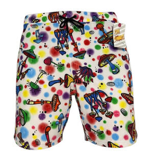 Men’s Trippy Mushroom Shorts Psychedelic Festival Rave Streetwear Summer